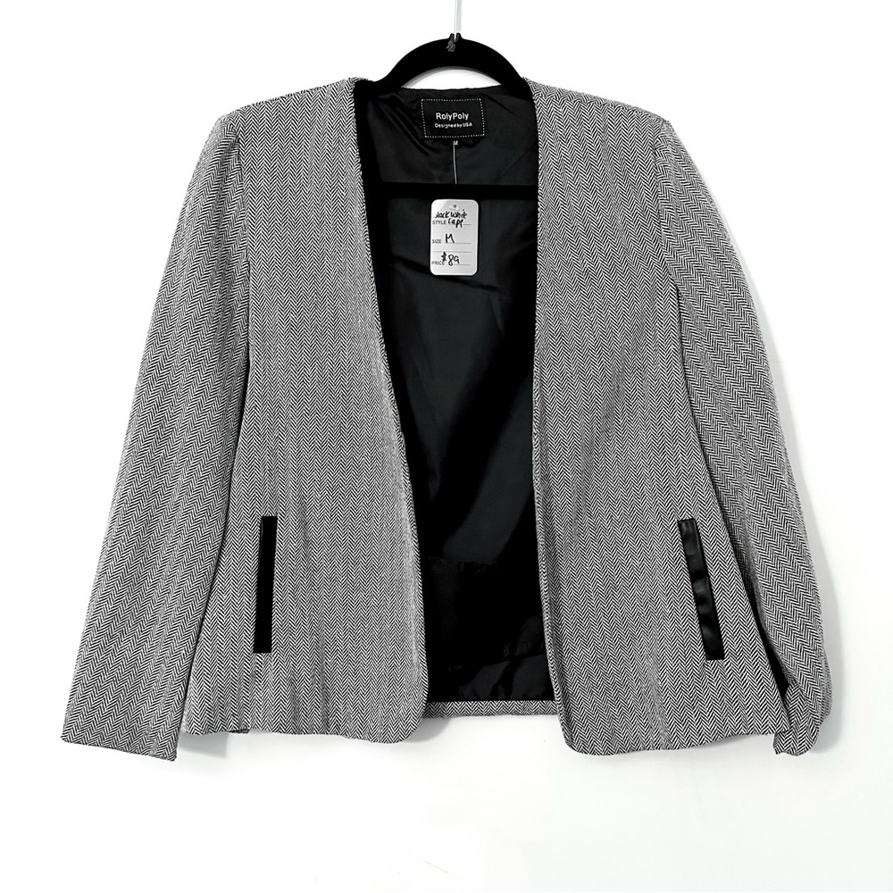RolyPoly Gray Blazer-Style Cape, NWT
